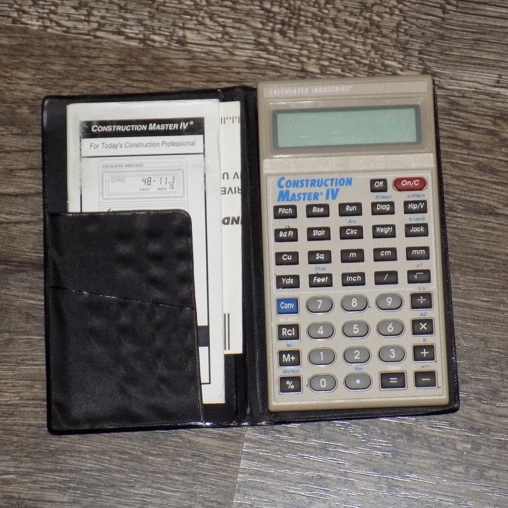 Calculated Industries Construction Master IV Calculator OS Gray Excellent Manual